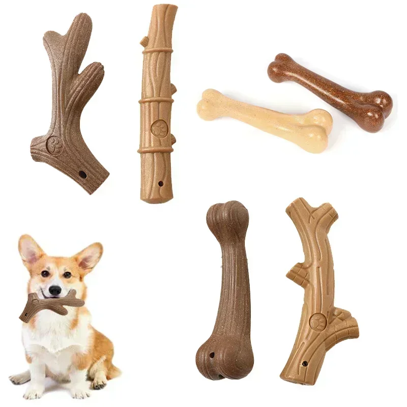 Indestructible Dog Chew Toy - Madeira de pinho chifres de veado