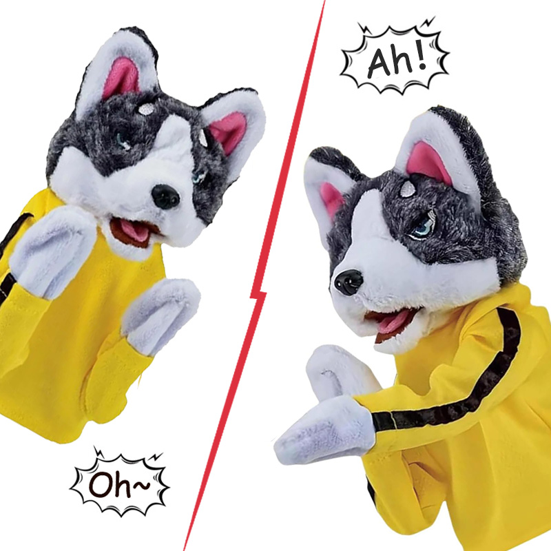 Criança kung fu husky luvas br - Interactive Squeaky Plush Dog Toy avaliação e preço